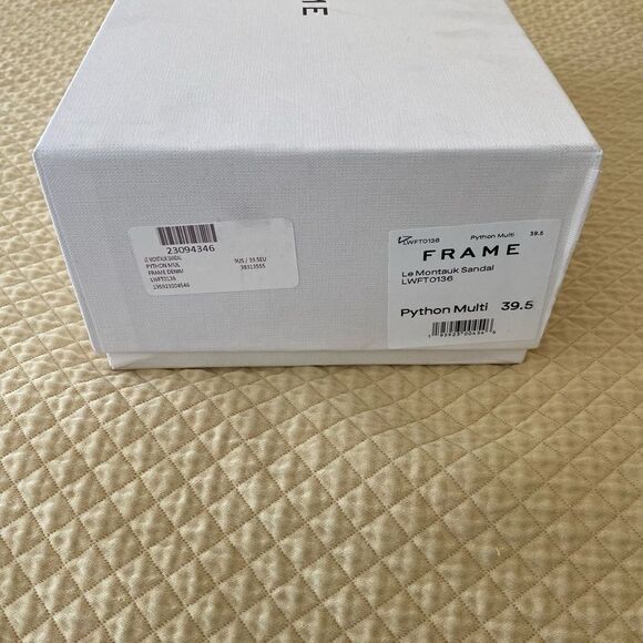 NWT FRAME Le Montauk Criss Cross Sandals, Size 39.5 Euro/9 US, Python Multi - Picture 14 of 14